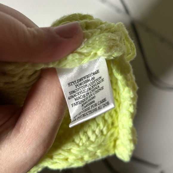 Rag Poets Neon Yellow Oversized Drop Shoulder Knit Sweater, Size Small - Picture 10 of 10